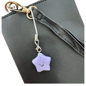 Charm Smiling Star Lavender for Girls Women or Kids Bag Backpack Zipper Phone